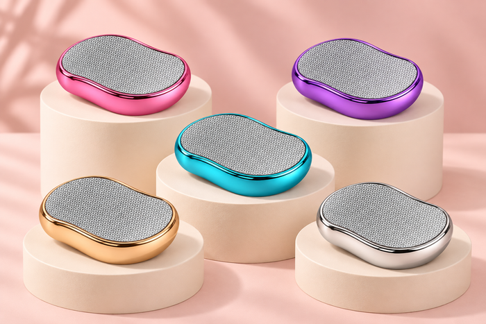 Editorial: All five Velva colours on ivory plinths